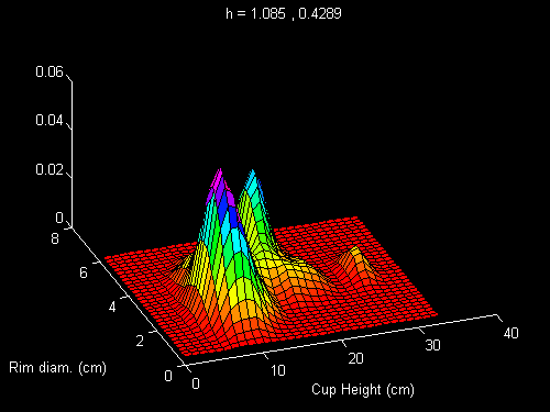 An example of a two-dimensional KDE