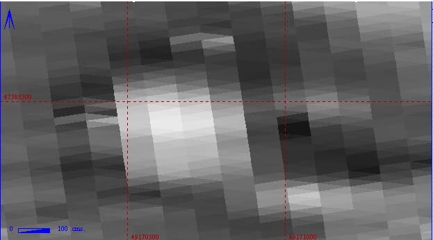  Detail of 1990 survey showing a potential large feature