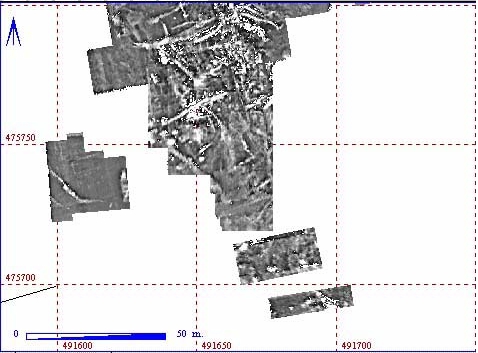 Detail view of the same area,after the removal of the ploughsoil