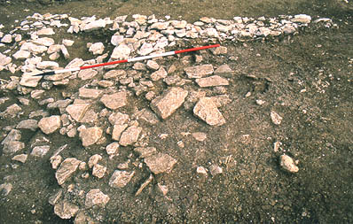 Intra-mural walkway during excavation - detail.