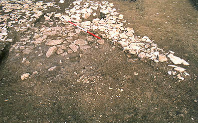 Intra-mural walkway during excavation - detail.