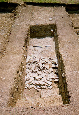 Inner ditch, area 2, with filling of stones.