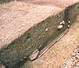 Front of bank, and destruction deposits of the wall.