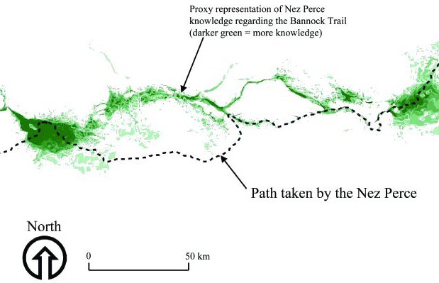 Map showing trail