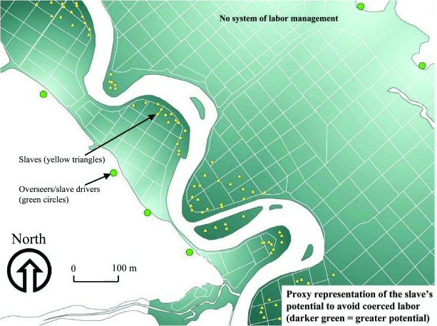 Map showing no labour management