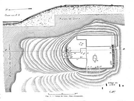 B&W drawing of camp plan