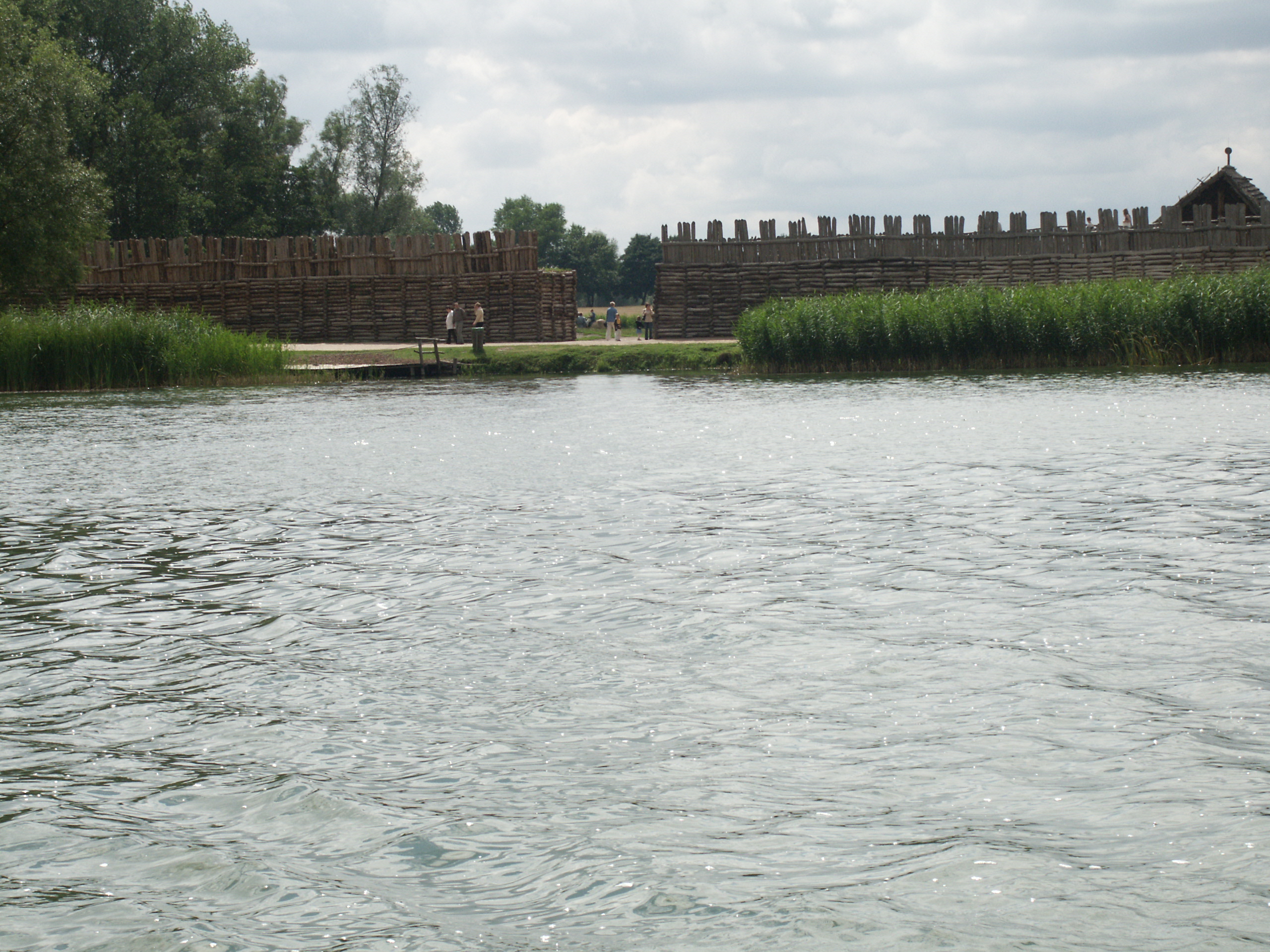 Biskupin Archaeological Reserve. View of the reconstruction from W