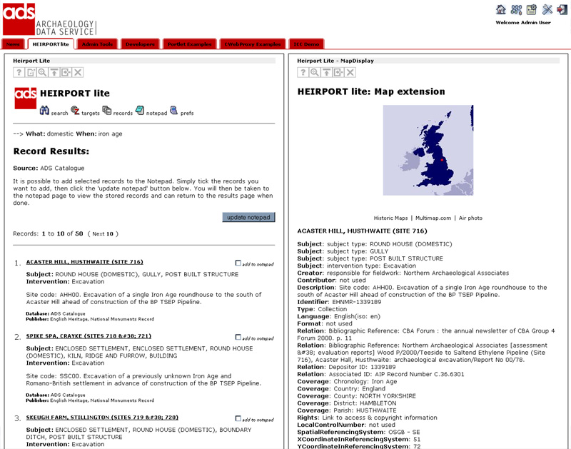 Inter-portlet communcation demonstrated via the Map Extension