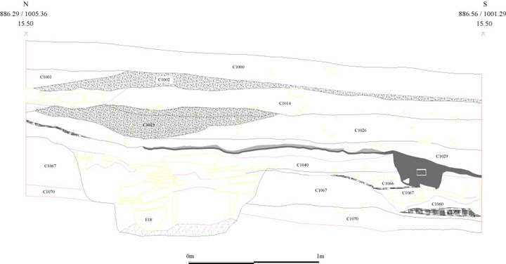 A section drawn in AutoCAD