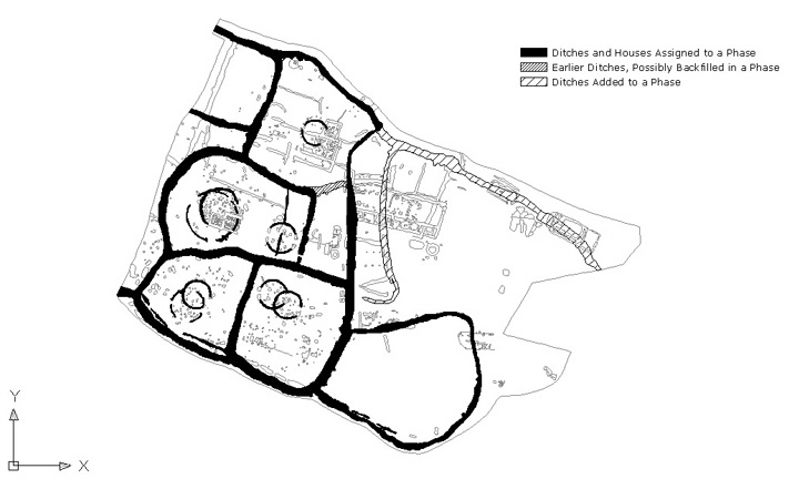 A plan drawn in AutoCAD, showing multiple phases