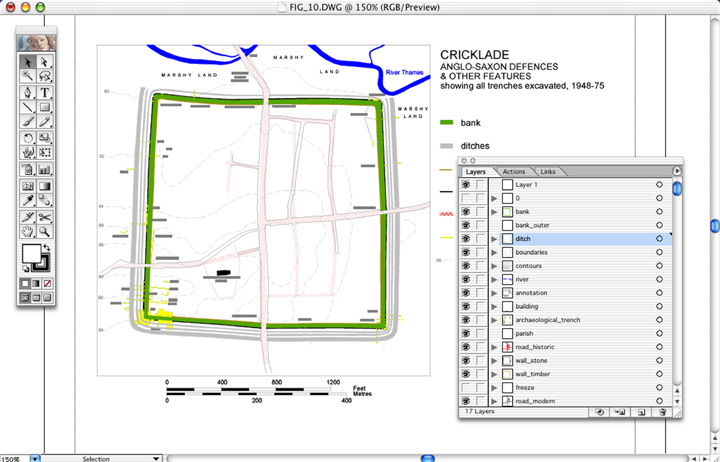 Example of a .dwg file in Illustrator.