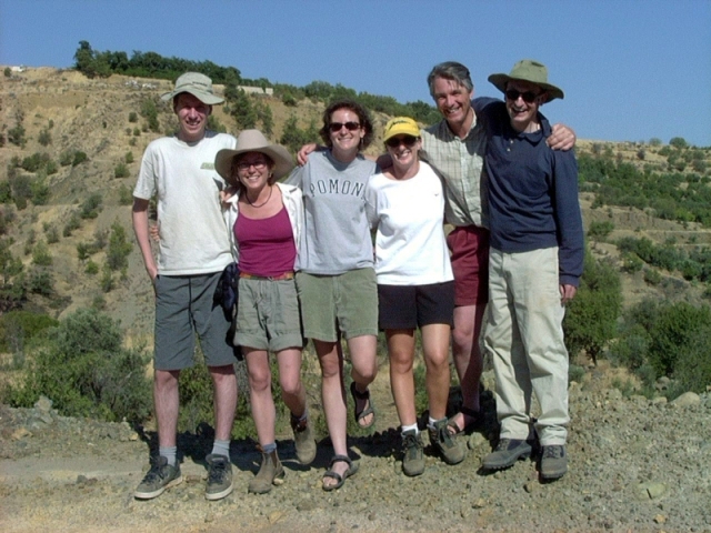 Figure 5: Team East at Ayia Marina Mavrovouni: Chris Timmer, Sophie Pullar, Alexis Boutin, Paula Barry, Luke Sollars, Angus Graham, 5 July 2001. Photograph: Michael Given.