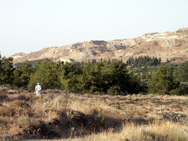 Figure 12: View from Pano Limna across the Karkotis Valley eastwards to Skouriotissa mine. Photograph: Michael Given.