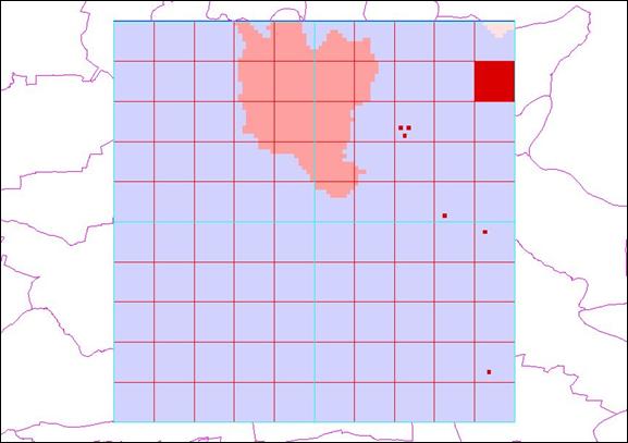 Figure 9: The Currency (Cu) Medieval (Me) ADI layer created from the data in Figures 8, 9 and 10.