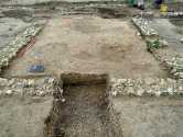 Clay levelling deposit in Room 2; looking south-east