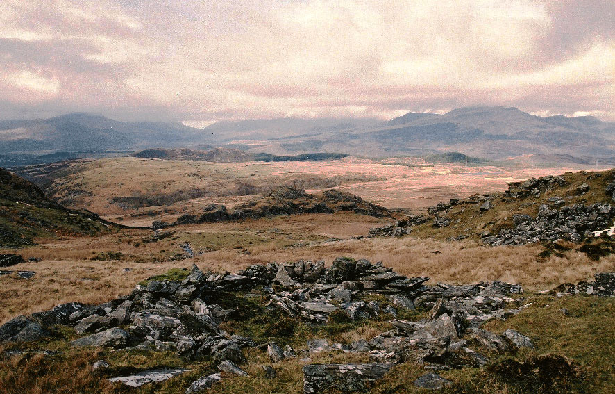 Mountain scene at Bryn Cader Faner, near Harlech