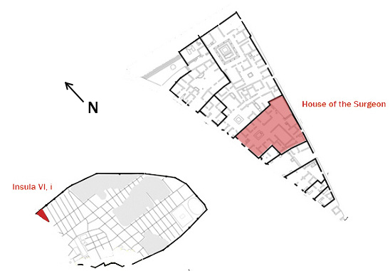 Pompeii and a close up of Insula VI, i