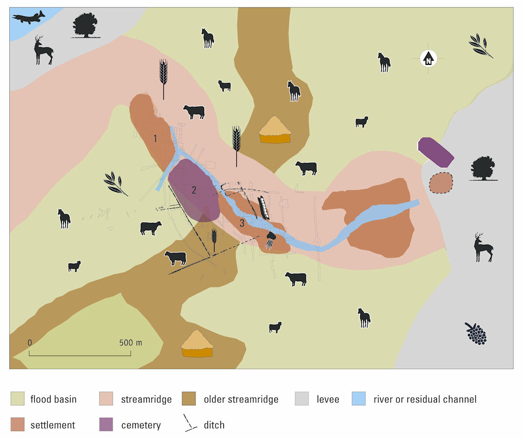 Figure 16: Map of land use in Tiel-Passewaaij. Illustration Bert Brouwenstijn, ACVU.