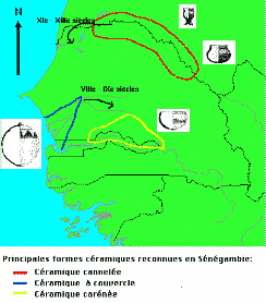 Hypothèse de diffusion des cultures céramiques sénégambiennes entre le VIIIe siècle et le XIIIe siècle