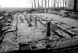 Remains of a granary at Birdoswald fort. 