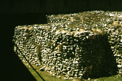 The remains of the late Roman buttress at Winchester's Westgate.