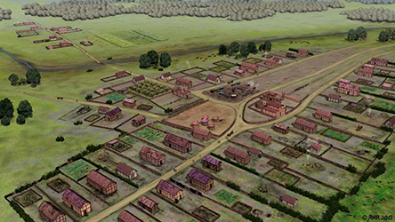 Reconstruction of settlement at Heybridge by Roger Massey-Ryan