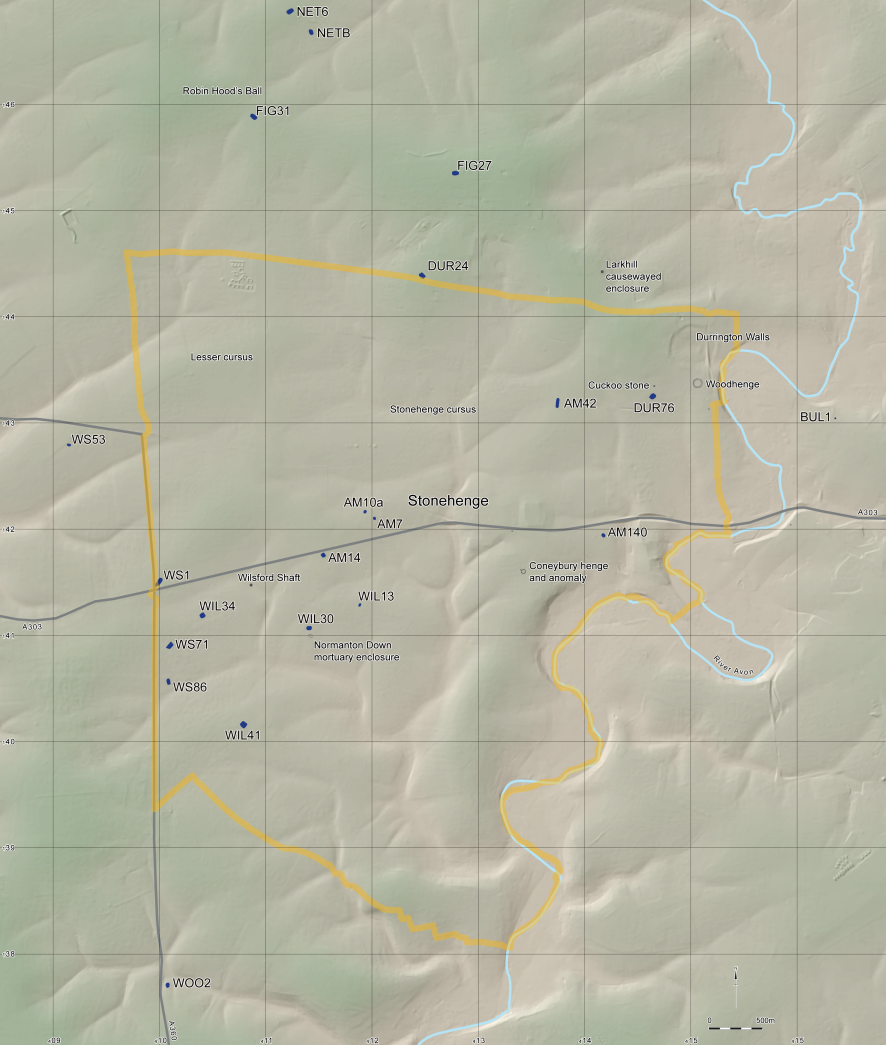 Distribution map of long barrows in the SWHS and environs