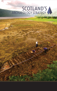 The front cover of Scotland’s Archaeology Strategy, showing recording of a historic vessel (© Jonathan Benjamin, Wessex Archaeology, Dig Art! 2015)