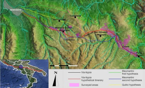 Map showing coverage of Ancient Appia Landscapes project 