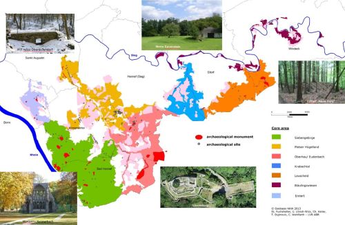 A map showing archaeological monuments and sites in the project-area