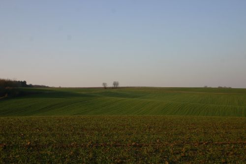 Rolling farmland hills