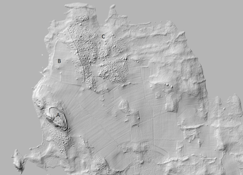 A hillshade (elevation model) over the north part of Björkö