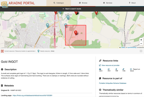 a map with a location point marked by a red pointer