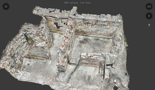 a 3d model of an archaeological trench excavation