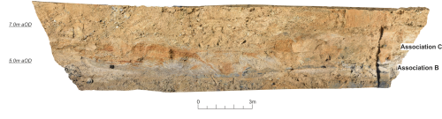 a cross-section of an excavated trench