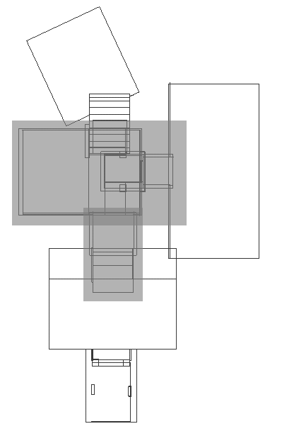 lower portion of model as viewed from above