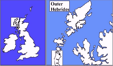 map showing location of South Uist