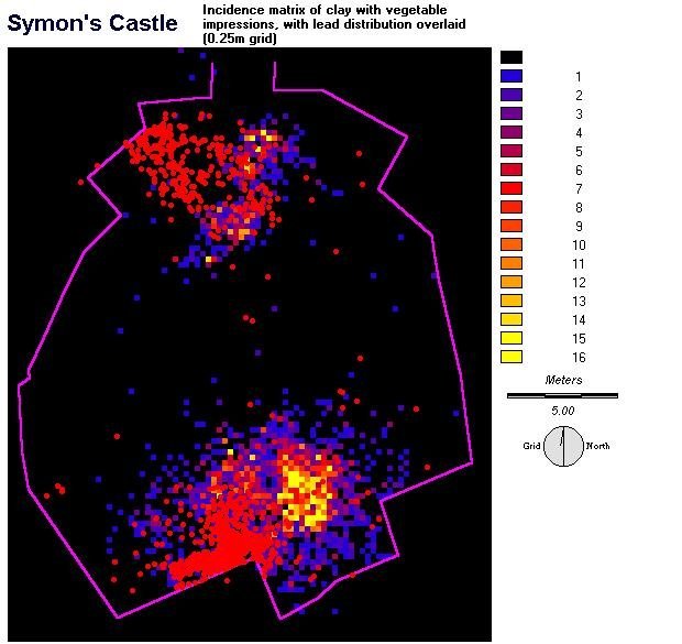 Incidence matrix of clay daub with lead overlay