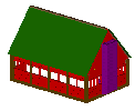 Rendered CAD hall model