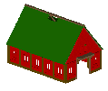 Rendered CAD hall model