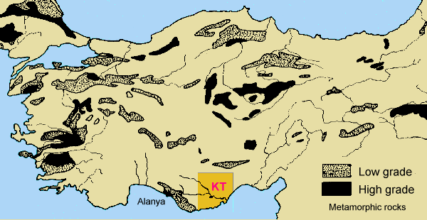 Map 2 - metamorphic rock distribution